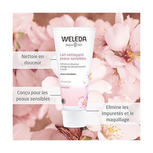 WELEDA - Lait Nettoyant Confort Peaux Sensibles, Atopiques - Nettoie et démaquille - Sans parfum - Tube 75 ml