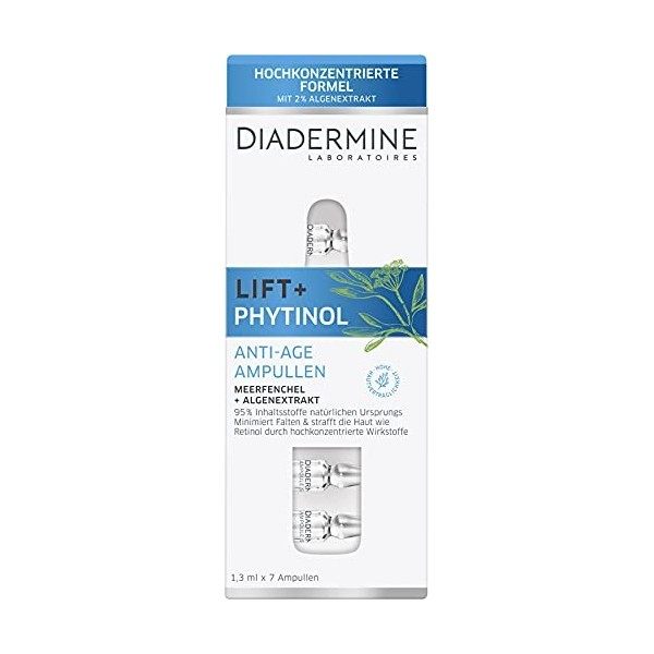 DIADERMINE LIFT+ PHYTINOL Ampoules anti-âge 1,3 ml x 7 ampoules Crème Jour et Nuit