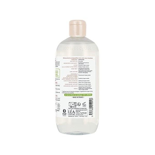 SOBiO étic - Eau micellaire lactée - Mon Lait dÂnesse - Tous types de peaux - Certifié Cosmebio - Flacon de 500 ml