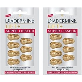 Diadermine - Lift+ - Super Lisseur - Capsules 7 Pièces Anti Rides - Lot de 2 Crème Jour et Nuit