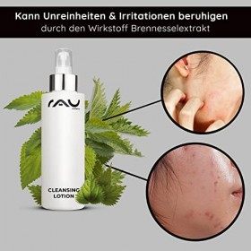 RAU Cleansing Lotion 200 ml - Lait nettoyant visage aux extraits dorties. Ce soin visage démaquillant élimine en profondeur 