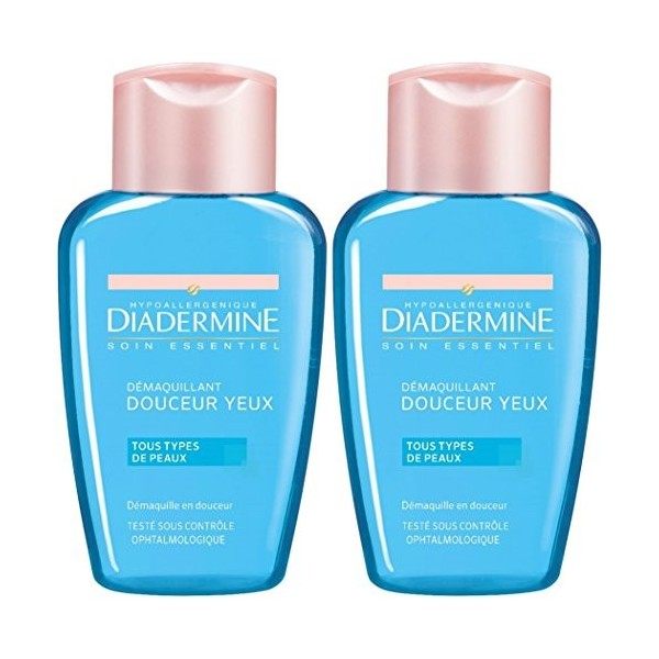 Diadermine - Démaquillant Doux Yeux - Douceur - 125 ml - Lot de 2 Crème Jour et Nuit