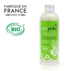 PROPOLIA - Bio - Lait démaquillant visage et yeux - Miel / Propolis / Aloe vera / Orange douce - Fabriqué en France - 200 ml