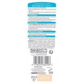 Diadermine - Lait Démaquillant Nettoyant Visage, Yeux et Lèvres - Express 3 en 1 - Tous types de peaux - Hydrate et Adoucit -
