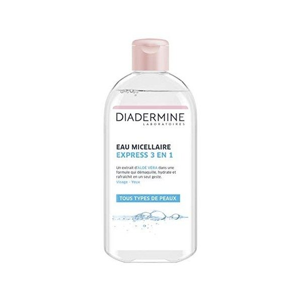 Diadermine - Eau Micellaire - Express 3 en 1 - 400 ml - Lot de 2 Crème Jour et Nuit