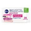 NIVEA Lingettes démaquillantes Douceur Peaux Sèches & Sensibles 100 % fibres végétales 6 x 20 pcs , démaquillant visage, yeu