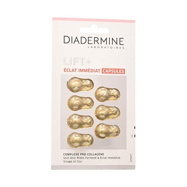 Diadermine - Lift+ - Capsules Anti-Rides - Visage Eclat Immediat - 4 ml - Lot de 2 Crème Jour et Nuit