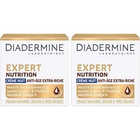 Diadermine - Expert Nutrition 3D - Crème de Nuit - Anti-rides - 50 ml - Lot de 2 Crème Jour et Nuit