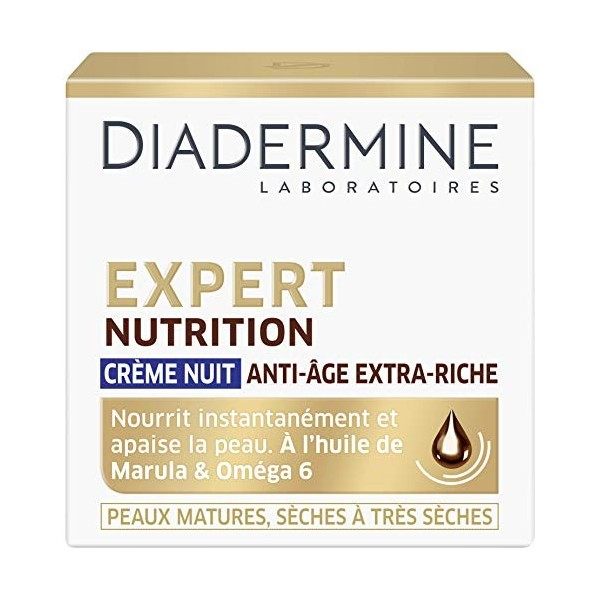 Diadermine - Expert Nutrition 3D - Crème de Nuit - Anti-rides - 50 ml - Lot de 2 Crème Jour et Nuit