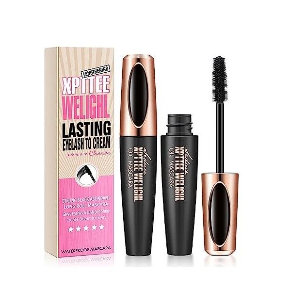 AONAT Mascara Volume, 4D Lash Extension Mascara, Tête de brosse triangulaire pour créer des cils recourbés et longs, imperméa