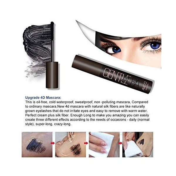 4D Silk Fiber Eyelash Mascara, 4D Fibre Soie Mascara, 4D Mascara Fiber Eyelash Mascara, Fiber De Soie Cils Noir Mascara, Exte