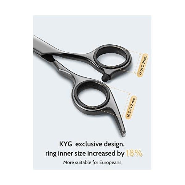 KYG Set 2 Ciseaux Coiffure 6.7 Pouces Professionnels et de Coupe de Cheveux Amincissement en Acier Inoxydable Désépaissir Eff