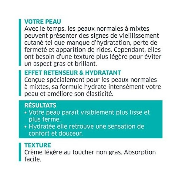Diadermine - Lift+ Creme Hydratante - Anti Rides Texture Legere - Soin Fermeté - Pro-Collagène et actif Soja - Peaux normales...