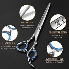 Ciseaux de Coiffure Set Ciseaux Coiffure en Acier Inoxydable de 6 Pouces