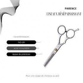 PARENCE.- Ciseaux Désépaississant Professionnel/Ciseaux Effileur à Dents en Acier Inoxydable pour Désépaissir les Cheveux - 1