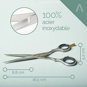 Socialic® Ciseaux à cheveux avec étui - Ciseaux de coupe extra tranchants 16,5 cm en acier au carbone pour couper et coiffe