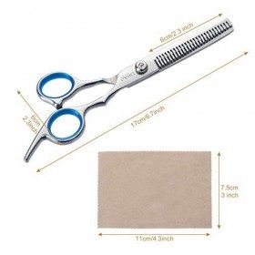 LIHAO Ciseaux à Effiler Professionnel, 6” Ciseaux de Coiffure, Ciseaux Barber Salon en Acier Inox pour Cheveux avec Chiffon