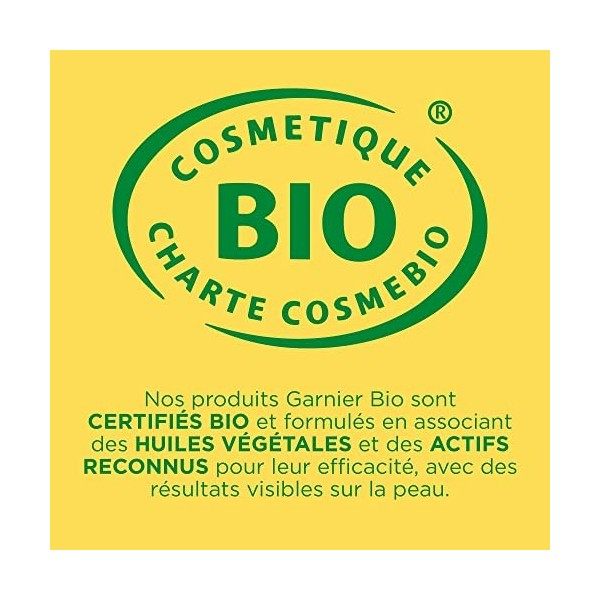 Garnier - Crème Hydratante Bio - Hydratation et Éclat Au Quotidien - Enrichi en Vitamine C et Agrumes - Pour les Peaux Sèches