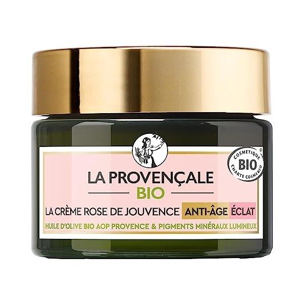 La Provençale Bio - Crème Rose de Jouvence Anti-Âge Éclat Certifié Bio - Huile d’Olive Bio AOP Provence - Pour Tous Types de ...