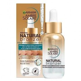 Garnier Ambre Solaire - Sérum Autobronzant Visage Hydratant - Hâle Progressif & Sur-Mesure - Eau de Coco & Acide Hyaluronique
