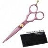 Ciseaux de Coiffure Professionnels Rose - Ciseaux de Coupe de Cheveux - 14 cm - Lames Ultra Tranchantes pour Réduire les Poin