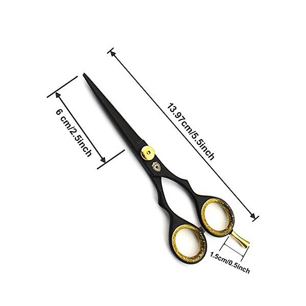 SHARPY – Ciseaux de coiffure professionnels noirs et ciseaux de coiffure pour salon de coiffure ou usage domestique – Léger e