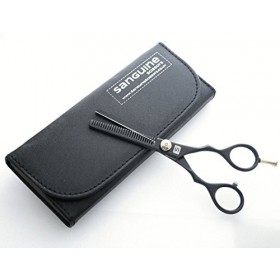 Sanguine® Professionnels de Coiffure Ciseaux Amincissants 14 cm, Noir + Présentation cas