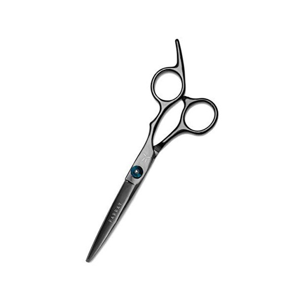 FARRAY Ciseaux de coupe de cheveux professionnels en acier inoxydable de 16,5 cm, pour salon et usage domestique Noir 