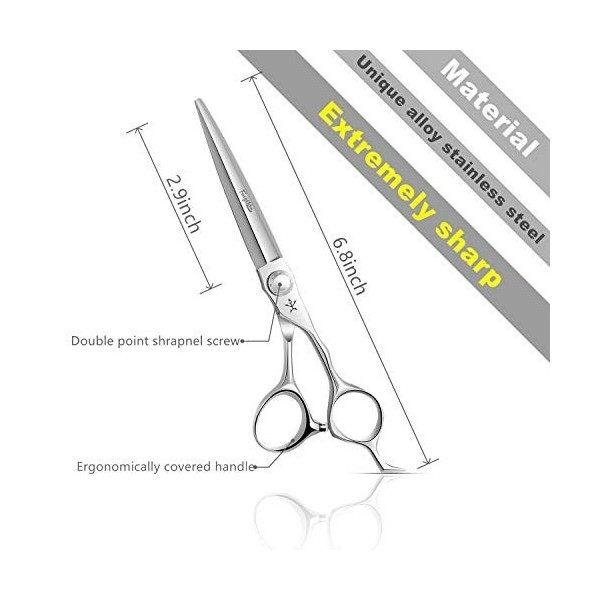 Ciseaux de coiffure professionnels haut de gamme, 15,2 cm - 16,5 cm - Fabriqués en alliage dacier inoxydable avancé - Pour b