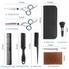 GAYISIC Ciseaux Coiffure Professionnels, 14 Pcs Kit de Ciseaux de Désépaissir, Cape de Coiffeur, Ciseaux de Coiffure en Acier