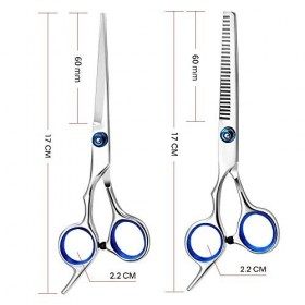 Ciseaux Coiffure professionnel, ,Kit Ciseaux Coiffure Desepaissir， Ciseaux Droits, Ciseaux à Effiler, Peigne à Cheveux, pour 