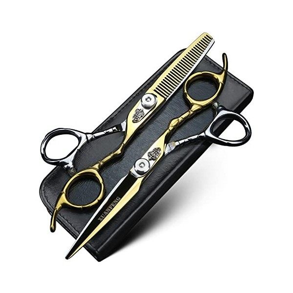 BlackGold JP440C Ciseaux à cheveux en acier de 6 pouces adaptés pour la coupe de cheveux familiale, la coupe professionnelle 