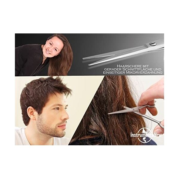 Ciseaux de coiffeur de Solingen - Avec coupe tranchante et micro-denture unilatérale - Fabriqués en Allemagne - En acier inox