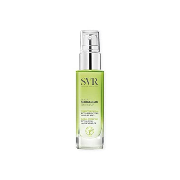 SVR - Sérum Sebiaclear - Anti-Imperfection & Anti-Ride + Bouclier Anti-Pollution - Formule Surconcentrée en Gluconolactone et...