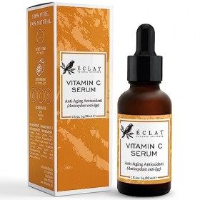 Sérum organique à 20% de vitamine C pour le visage AVEC ACIDE HYALURONIQUE +RETINOL + ACIDE FERULIQUE + HUILE DE JOBA +VIT E 