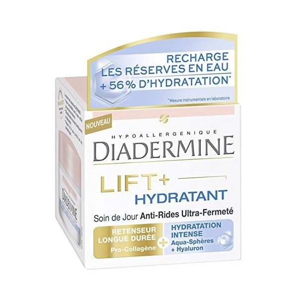 Diadermine Lift+ Hydratant Crème de Jour Anti-Rides Ultra Fermeté, Le Pot de 50ml Crème Jour et Nuit
