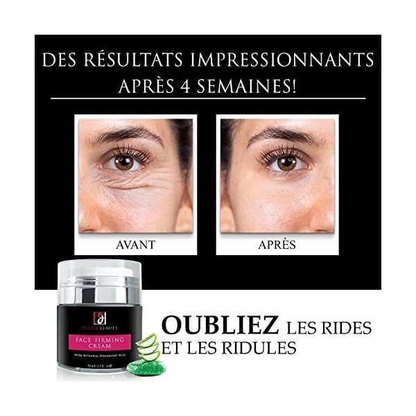 Creme Bio Hydratante Visage avec Acide Hyaluronique & Retinol - Soin Nuit - Crème raffermissante Anti Rides e Anti Taches Veg...