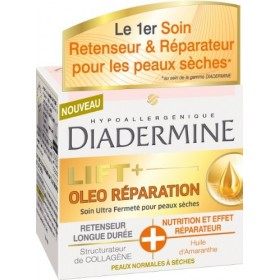 Diadermine - Lift+ Oléo Réparation - Soin Ultra Fermeté pour peaux sèches - 50 ml Crème Jour et Nuit