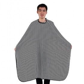Adulte Haircut Cape Stripe Coiffure Coiffure Tissu Wrap pour Barber Gown Pro Salon Outil
