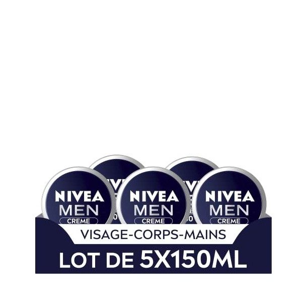 NIVEA MEN Crème Visage - Corps - Mains 1 x 150 ml , crème multi-usages au parfum masculin format boîte alu, soin hydratant 3 ...