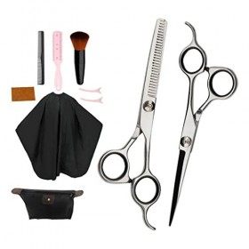 Pro Hairdressing Scissors Hair Capes Comb Salon Shears Set Black