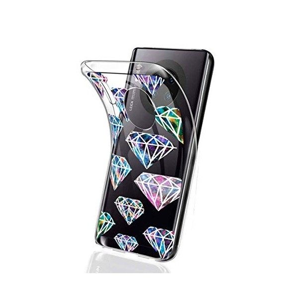 Oihxse Mode Motif de Diamant Case Compatible pour Xiaomi Mi 9 Pro 5G Coque Silicone Ultra Mince Transparent Souple Bumper Cry