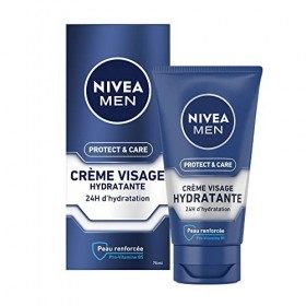 NIVEA MEN Protect & Care Soin Confort Hydratant 1 x 75 ml , Soin visage enrichi en Vitamine B5 et Aloe Vera, Crème Hydratant
