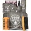 Viking Revolution Kit Barbe Homme - Inclus Brosse Barbe en Poils de Sanglier, Peigne Barbe en Bois, Baume Barbe & Huile Barbe