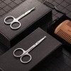 4 Pièces Ensemble de Ciseaux à Barbe, Ciseaux de Toilettage pour Homme et Peignes de Barbe de Moustache Kit de Toilettage de 