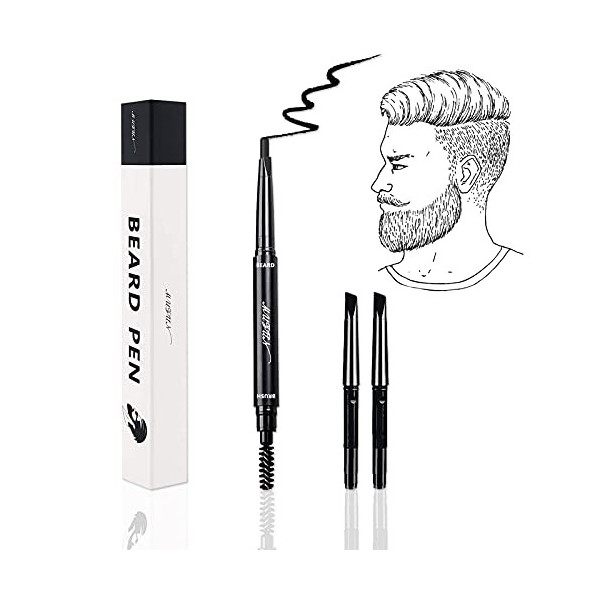 Crayon de remplissage de barbe pour homme, résistant à la sueur et aux taches, pour une barbe finition naturelle, obtenez une