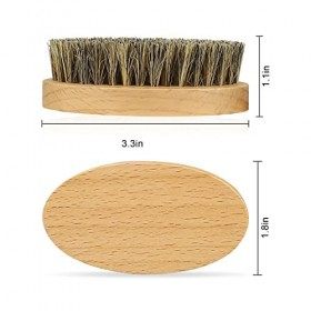 Brosse à barbe avec sac de rangement, 100% poils de sanglier pour le soin quotidien de la barbe Brosse à barbe pour homme Voy