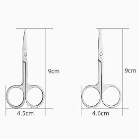 Ciseaux Poils de Nez, Ciseaux à Barbe, Oreilles Ciseaux Cheveux, Ciseaux de Salon Coiffure, 2 Pièces Inox Ciseaux Bout Rond p