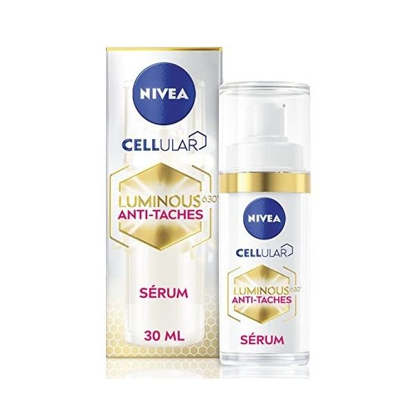 NIVEA Cellular Luminous 630® Sérum Correcteur 1 x 30 ml , soin visage réducteur de taches pigmentaires, soin femme pour tous