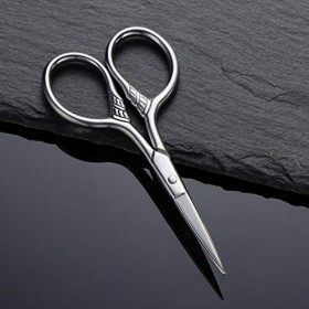 FRCOLOR Ciseaux à Barbe et Moustache Ciseaux de Précision Petits en inox Ciseaux Barbe Nez Cheveux Pour Hommes pour Les Sourc